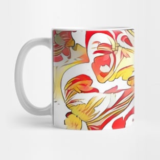 Red Swirly Dream Columbine Flower Mug